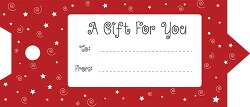 gift for you christmas tag red background clipart