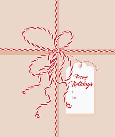 gift wrapped with christmas gift card clipart