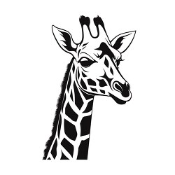 giraffe face black outline clip art