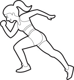 girl competing in sprints race over short distance clip art