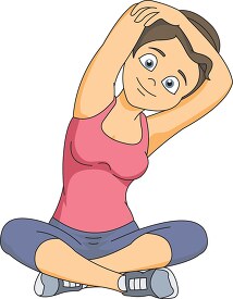 girl doing stretching exersice clipart 927