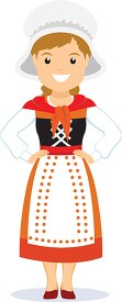 girl in national costume belgium clipart 2