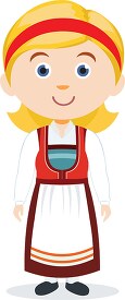 girl in national costume norway clipart