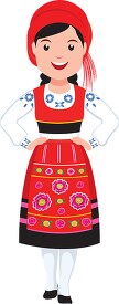 girl in national costume portugal clipart