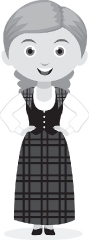 girl in national dress scottland gray color clipart