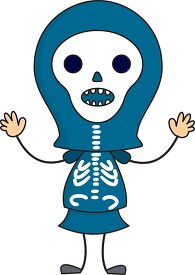 girl in scary skeleton costume