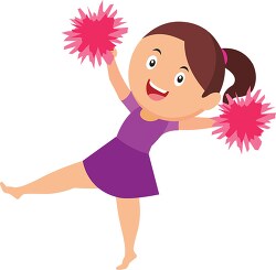 girl performs a cheer routine to support team clipart