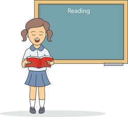 girl reading book in classroom