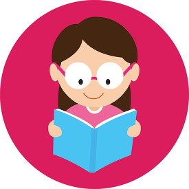 girl reading clipart icon
