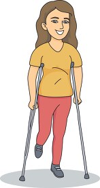 girl walking with crutches 831