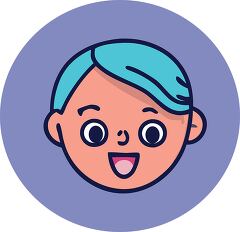 girl with light blue hair smiling icon