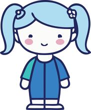 girl with pigtails and light blue hair