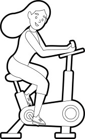 girl works out on stationary bike printable cutout