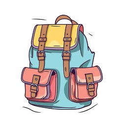 girls pink yellow and blue backpack