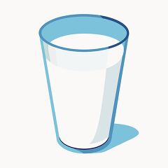 Glass of Cold Milk with a Blue Outline