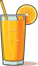 glass of orange juice with a straw