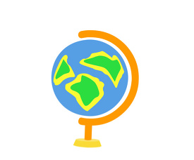globe on stand animated clipart