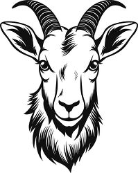 goat face black outline illustration outline