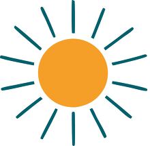 golden sun with rays weather icon