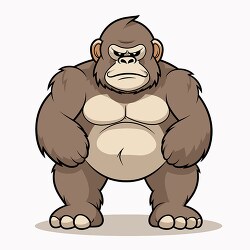 gorilla with a grumpy face and muscular build