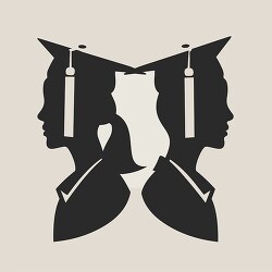 Graduate silhouette with dual profile