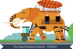 grand elephant in nantes france clipart