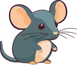 gray mouse with big ears clip art