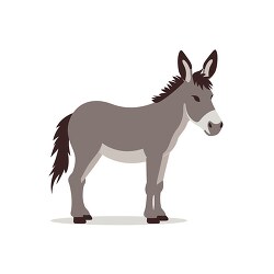 gray white donkey clip art