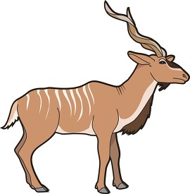 greater kudu antelope side view clip art