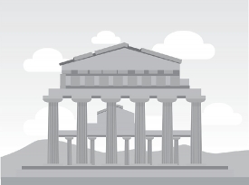 greek temple of athena paestum italy gray clipart