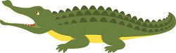 green and yellow alligator with mouth open shows teeth clipart