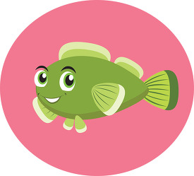 green cartoon fish round icon