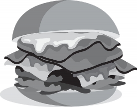 green chile cheese western ham sandwich food gray color clipart