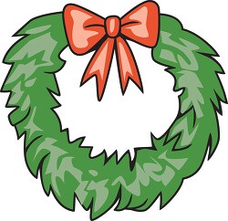 green christmas holiday wreath clipart