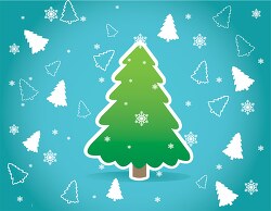 green christmas tree with white tree patterns clipart 3