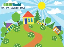 green clean world message happy earth day clipart