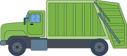 green garbage truck