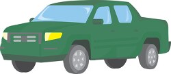 green pick up truck flat design clipart