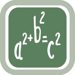 green square pythagorean theorem formula icon