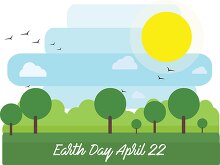 green trees blue sky clouds earth day april 22 clipart