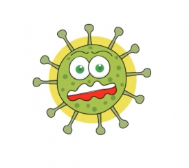 green virus large mouth and eyes animated clipart