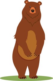 grizzly bear standing on back legs clipart
