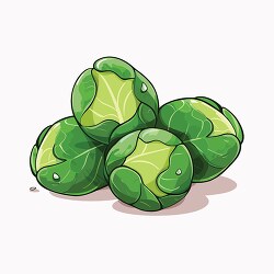 group of fresh brussels sprouts clip art