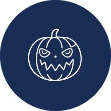 halloween round pumpkin icon