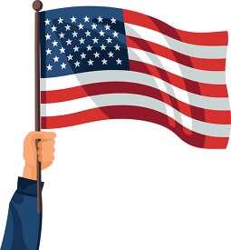 hand holding american flag