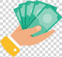 hand offering several dollar bills transparent PNG