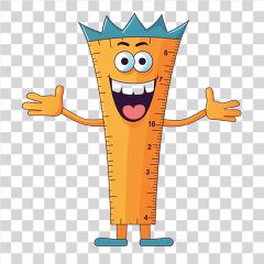 Happy Cartoon Ruler With Arms Wide Open Inviting Fun