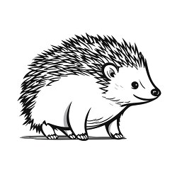 happy hedgehog black outline clip art