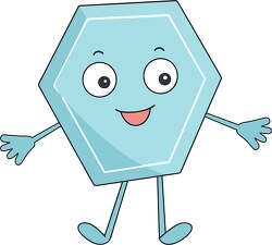 happy pentagon shape cute cartoon character