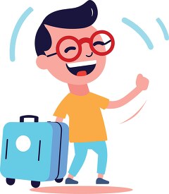 happy person traveling style with a face bright color